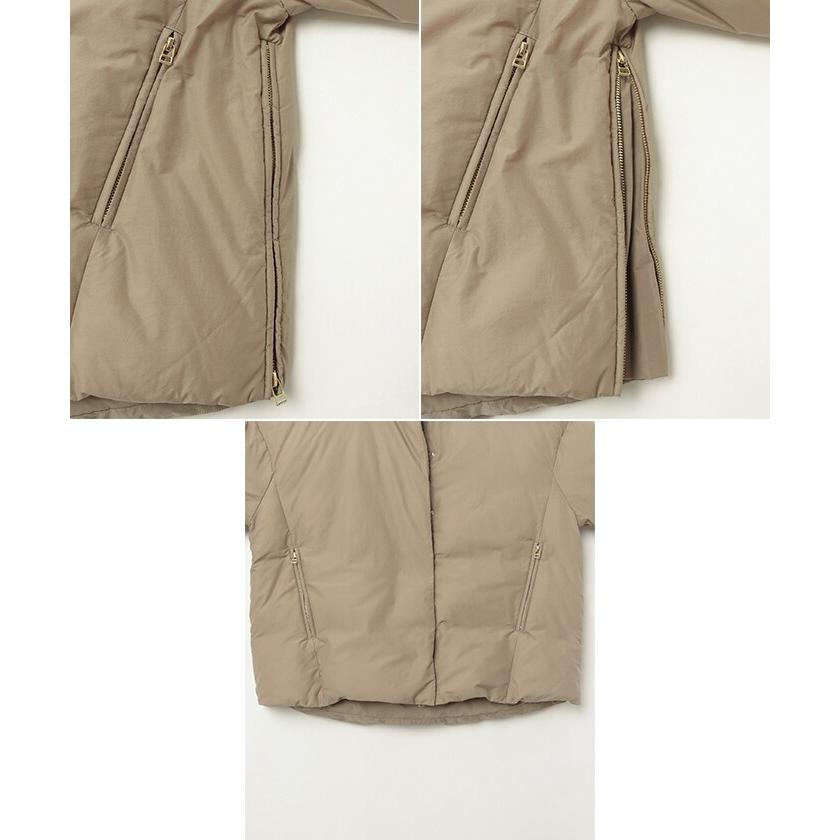 ノーカラー サイドジップ ダウンジャケット evernavy エバーネイビー