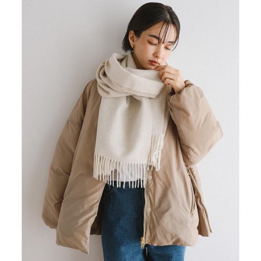 ノーカラー サイドジップ ダウンジャケット evernavy エバーネイビー