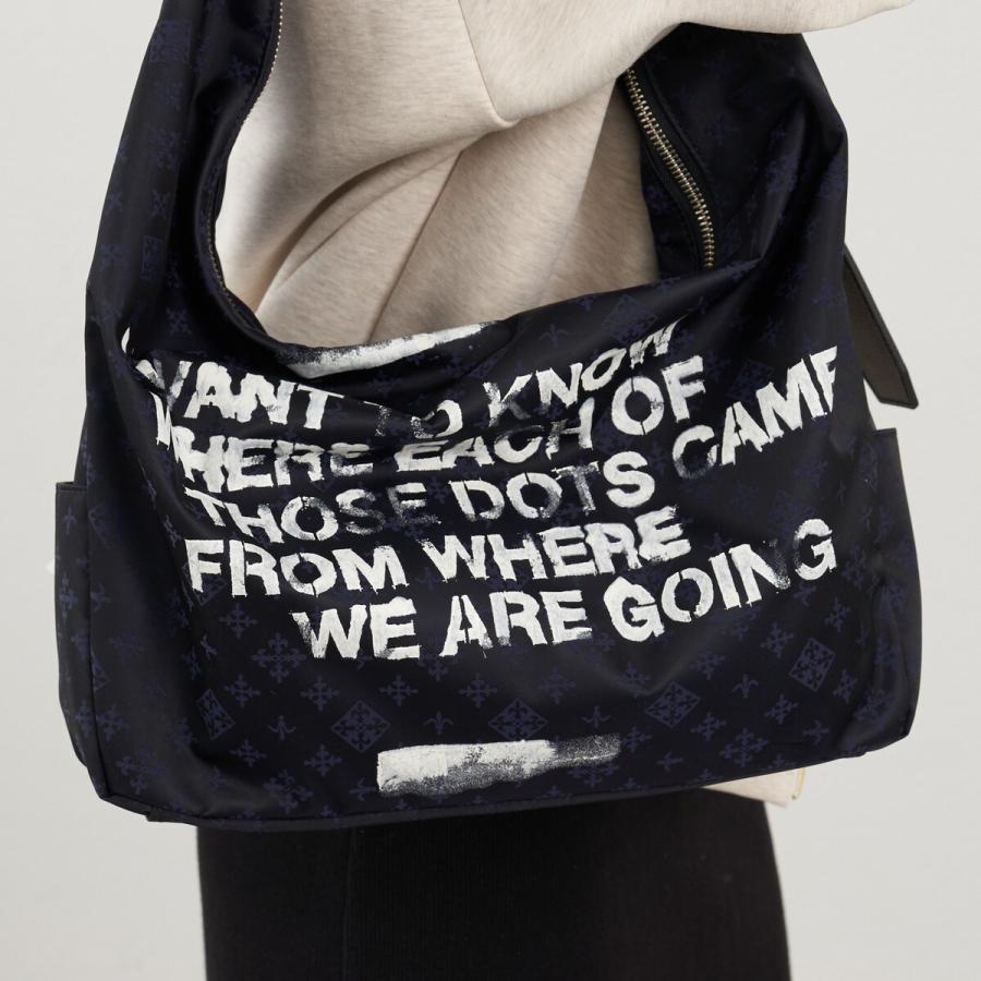 russet（ラシット） ステンシル風プリント ナイロン2WAYショルダー