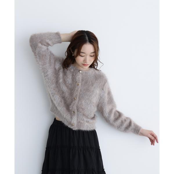 【2025秋冬新品】ナチュラルビューティー ベーシックシャギーカーデグレー完売 ナチュラルビューティーベーシック NATURAL BEAUTY BASIC ツイーディー