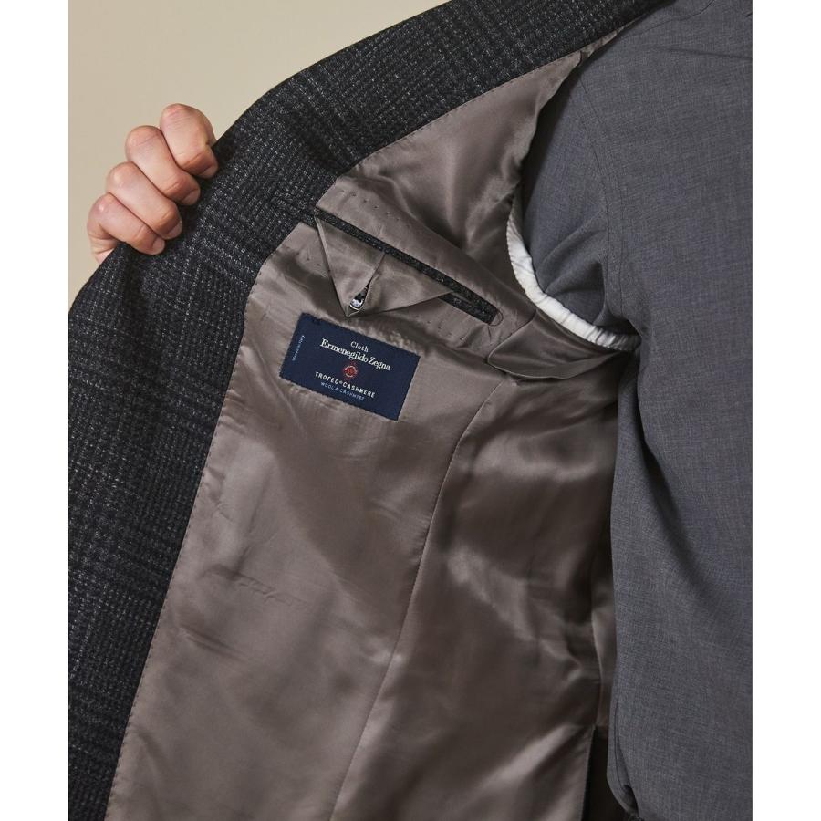 【Ermenegild Zegna/ゼニア】トロフェオ カシミヤ ジャケット_グレーチェックの画像