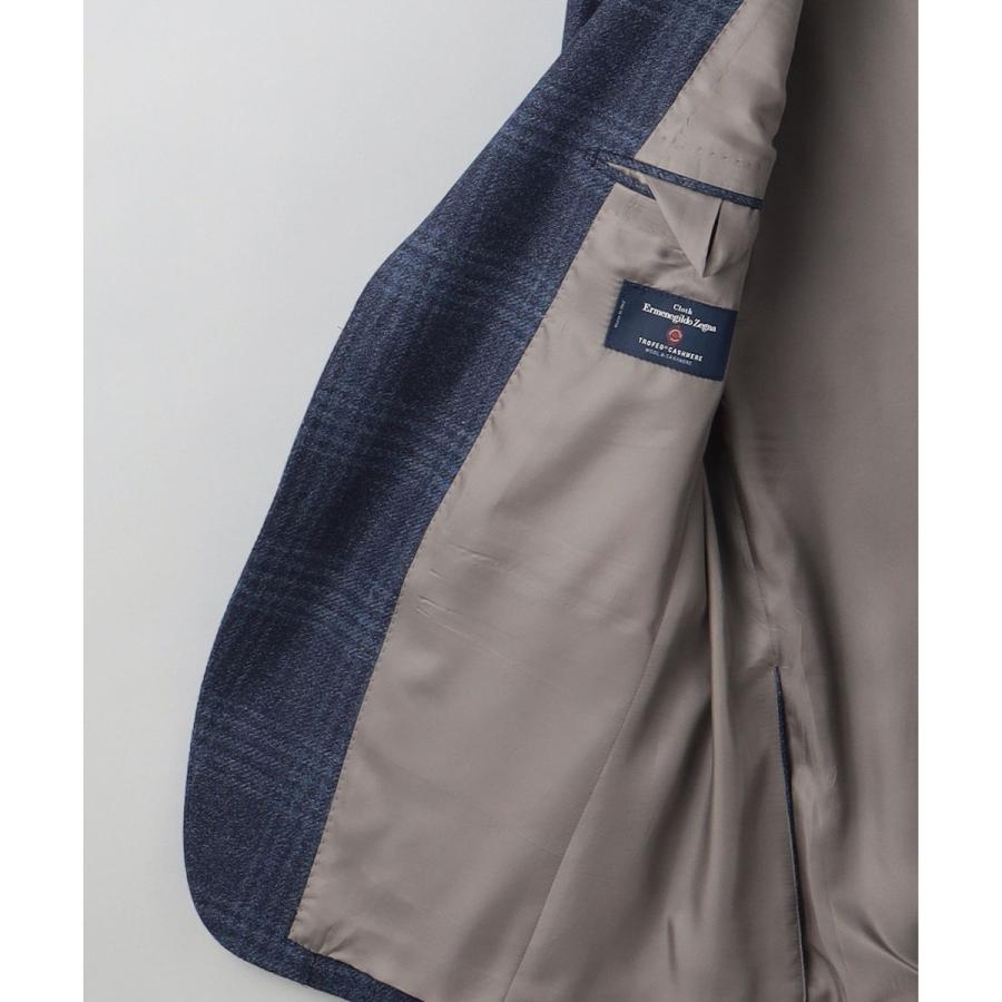 【Ermenegild Zegna/ゼニア】トロフェオ カシミヤ ジャケット_ネイビーチェックの画像