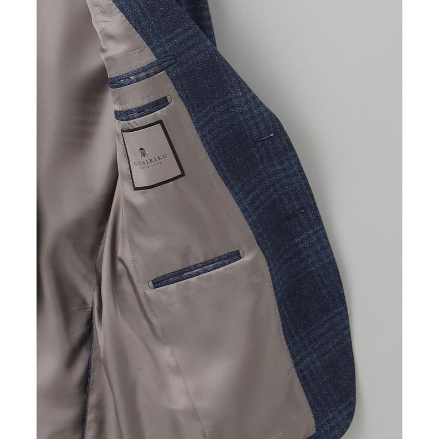 【Ermenegild Zegna/ゼニア】トロフェオ カシミヤ ジャケット_ネイビーチェックの画像