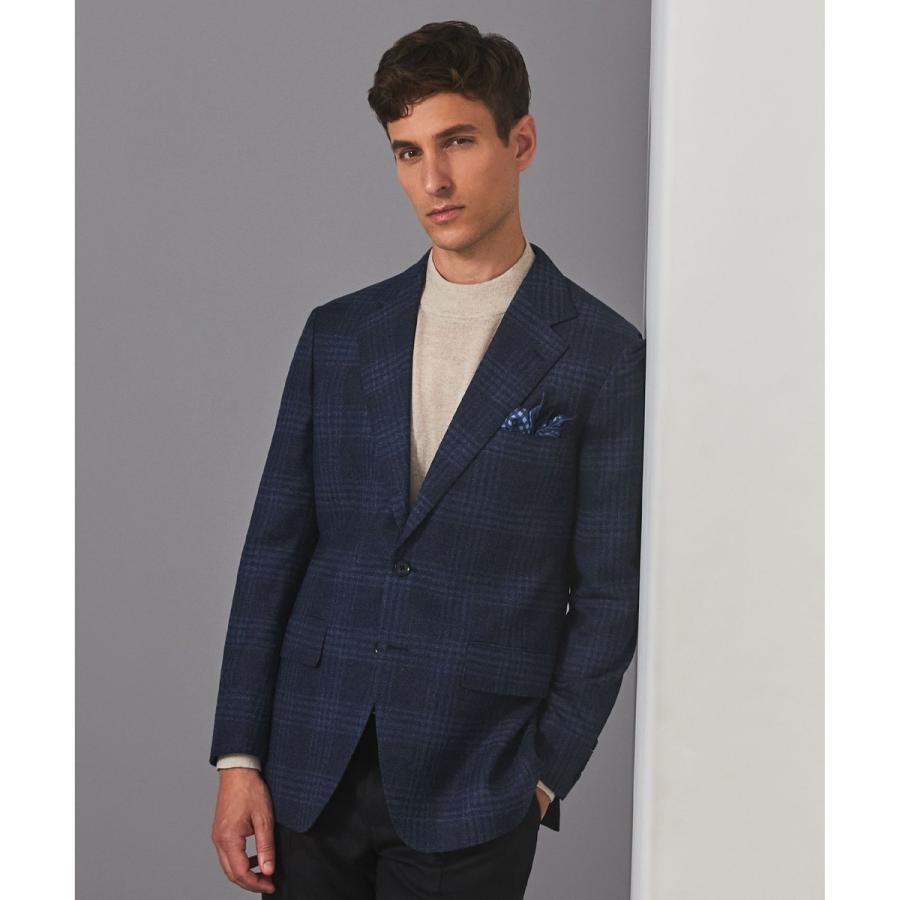 【Ermenegild Zegna/ゼニア】トロフェオ カシミヤ ジャケット_ネイビーチェックの画像
