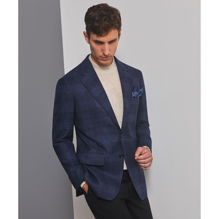 【Ermenegild Zegna/ゼニア】トロフェオ カシミヤ ジャケット_ネイビーチェックの画像