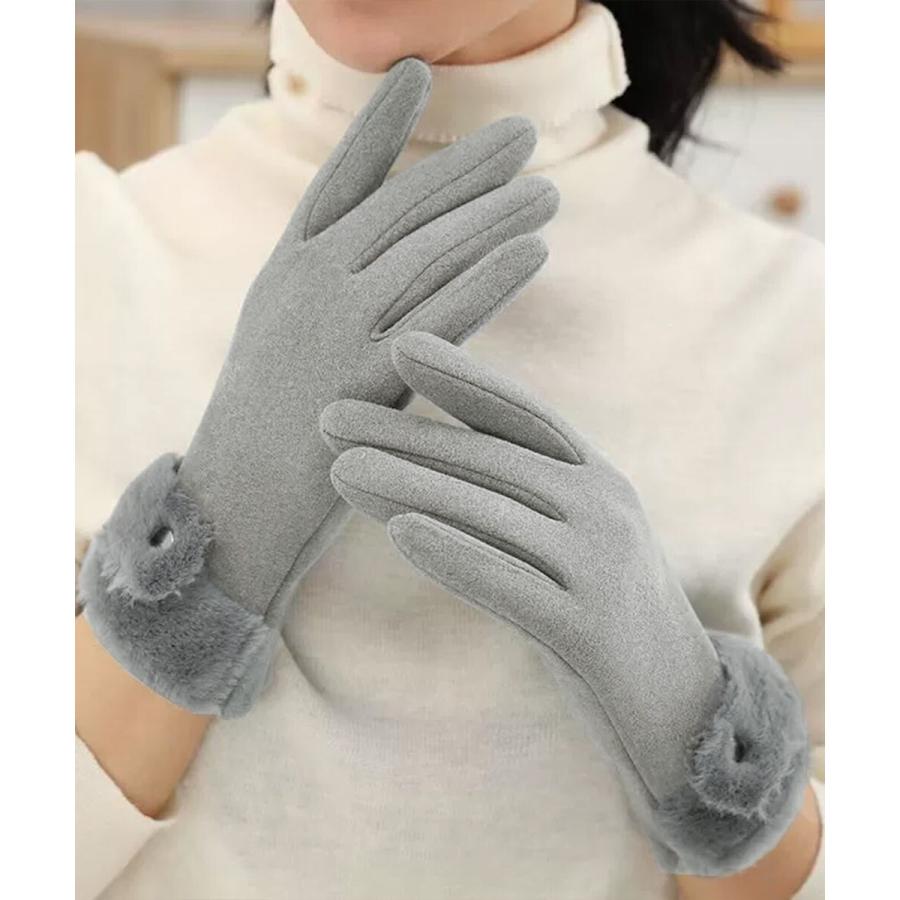 タッチパネル対応ファー付き手袋スエード調 : マルイ(丸井)Yahoo!店