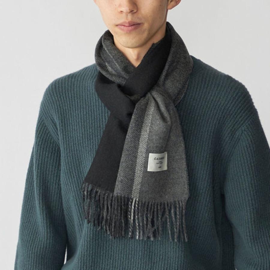 SHIPS（シップス） SHIPS: カシミヤ ダブルフェイス パネル マフラー