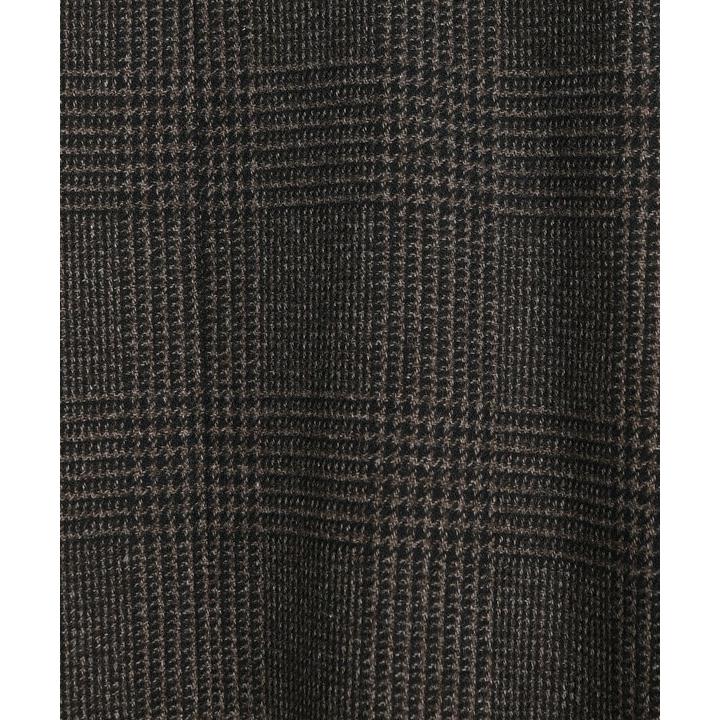 グレンチェックウール ステンカラーコート