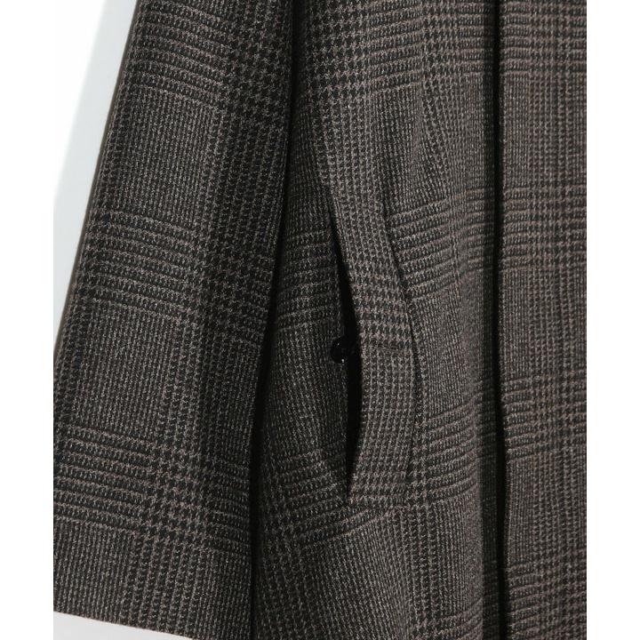 グレンチェックウール ステンカラーコート