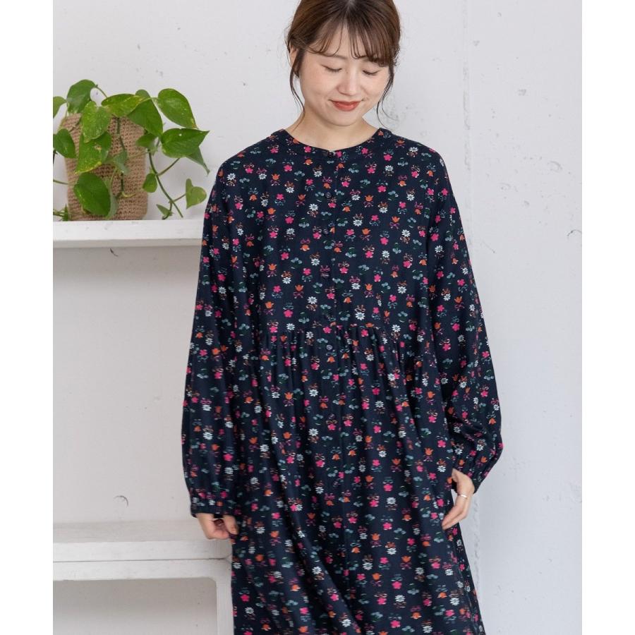 POU DOU DOU（プードゥドゥ） フラワープリント切替ギャザーワンピース