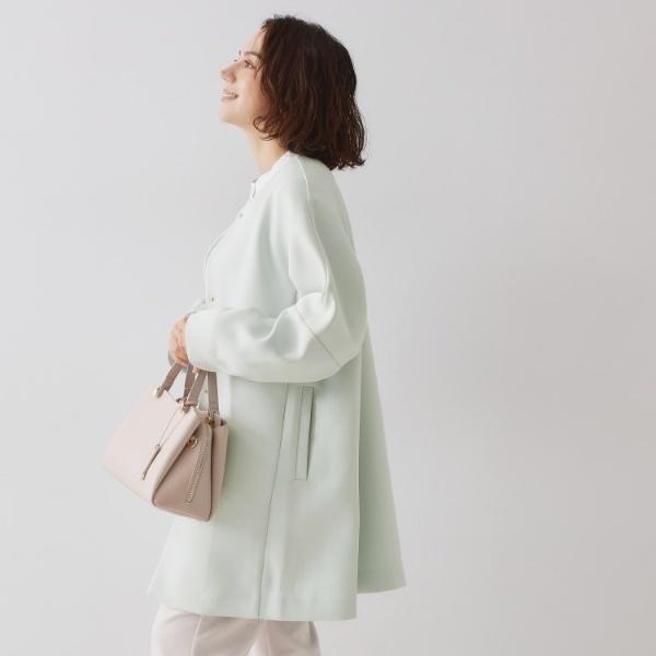 【美品】OPAQUE.CLIP ノーカラー ミドルコート 洗濯機OK OPAQUE.CLIP（オペークドットクリップ） ノーカラーコート コート ノー