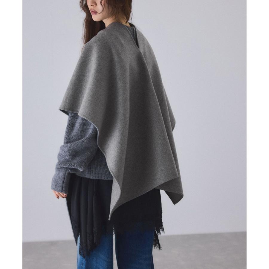 アダムエロペ（ADAM ET ROPE’）/カシミアブレンドポンチョストール ADAM ET ROPE'（アダムエロペ） カシミアブレンドポンチョストール