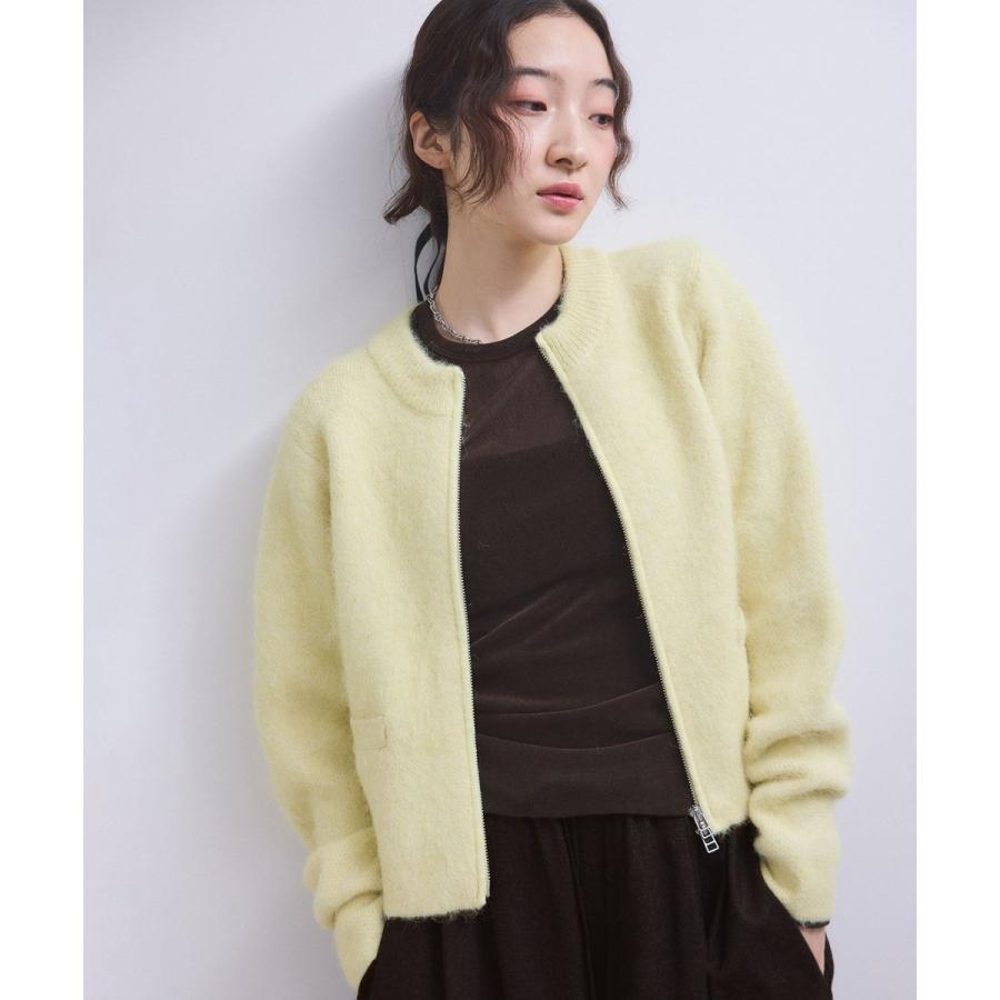 アダムエロペ　フラッフィーカーディガン ADAM ET ROPE'（アダムエロペ） カーディガン フラッフィーカラー