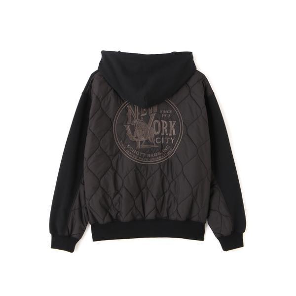 QUILTED COMBI. ZIP HOODED／キルティング コンビ ジップパーカー