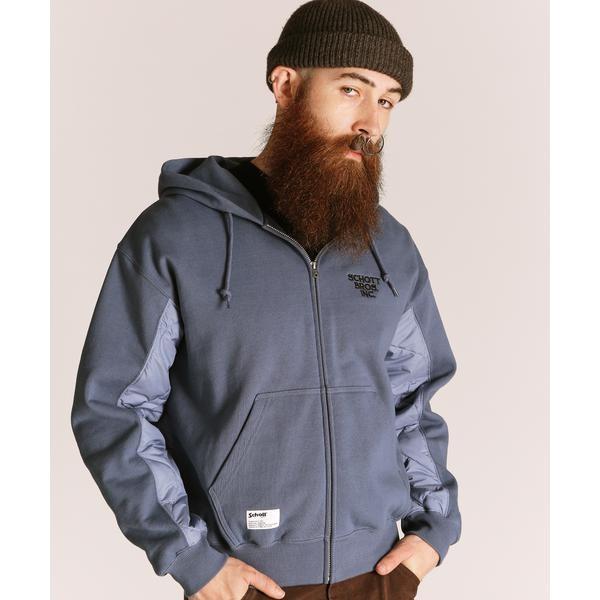 QUILTED COMBI. ZIP HOODED／キルティング コンビ ジップパーカー