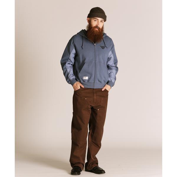 QUILTED COMBI. ZIP HOODED／キルティング コンビ ジップパーカー