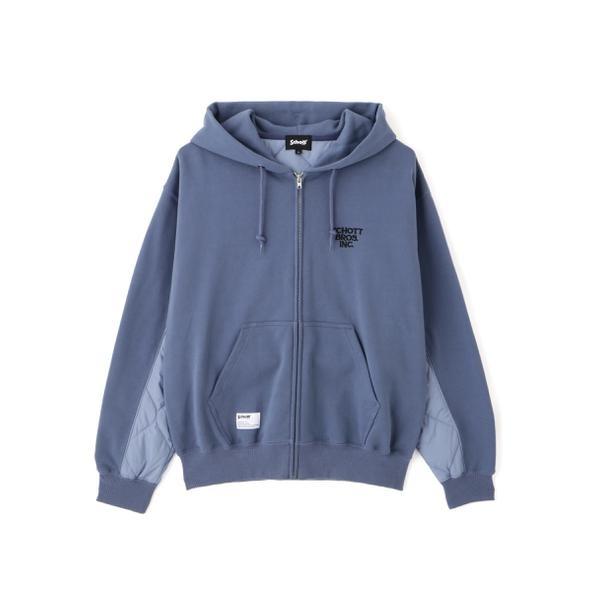 QUILTED COMBI. ZIP HOODED／キルティング コンビ ジップパーカー