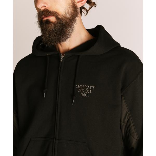 QUILTED COMBI. ZIP HOODED／キルティング コンビ ジップパーカー