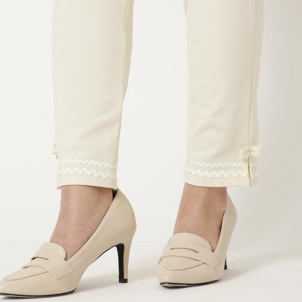 ローズティアラ（Rose Tiara）/【伸縮性◎/ストレッチ発熱】裾リボンレギンスパンツ Rose Tiara（ローズティアラ） 【伸縮性◎/ストレッチ発熱】裾リボン