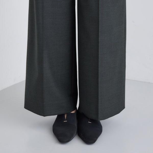 【未使用】ジバンシー パンツスーツ ワイドパンツ ステッチ ウール シルクM INDIVI（インディヴィ） 【日本製／スーツ／通勤】シルクウール