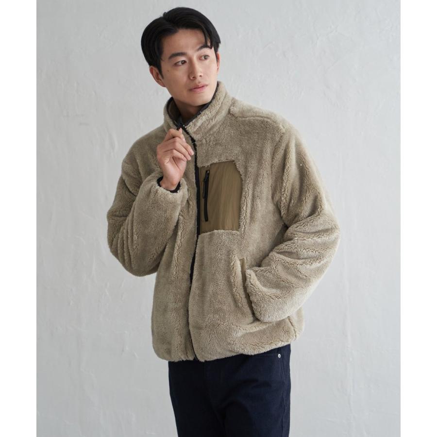 ikka（イッカ） 【2WAY】リバーシブルナイロンフリースブルゾン