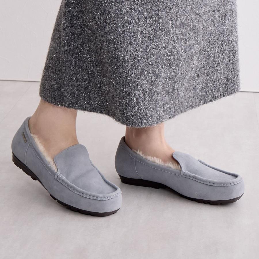 【未使用美品】HIMIKO グレー モカシン 靴　23cm 卑弥呼（HIMIKO） 【特別価格】【撥水レザー】つま先まであたたかく