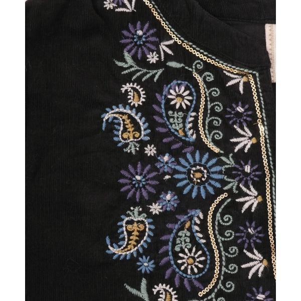 チチカカ（TITICACA） Rico ペイズリー刺繍コーデュロイプルオーバー