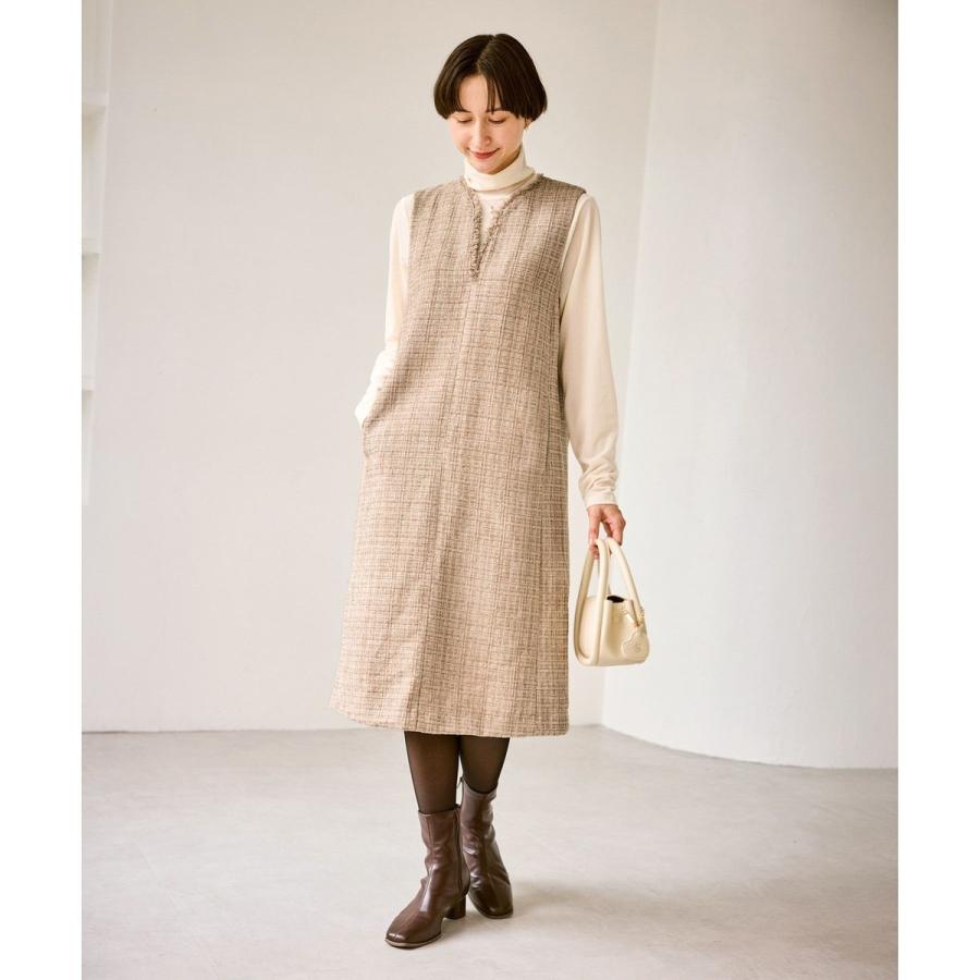 ROPE' PICNIC（ロペ ピクニック） キーネックツイードジャンパー
