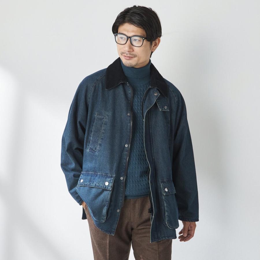 stanley blacker】デニムハンティングジャケット ネイビー アウター