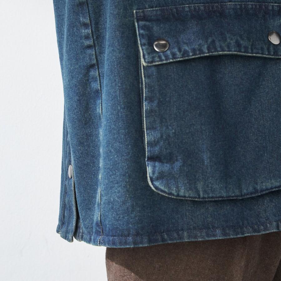 stanley blacker】デニムハンティングジャケット ネイビー アウター