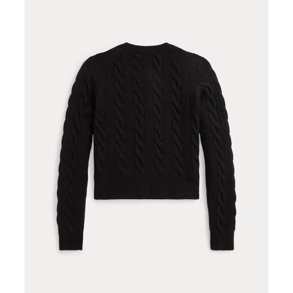 Polo Ralph Lauren カシミヤ100% カーディガン M ブラック POLO RALPH LAUREN（ポロ・ラルフローレン） ケーブル ウールカシミヤ