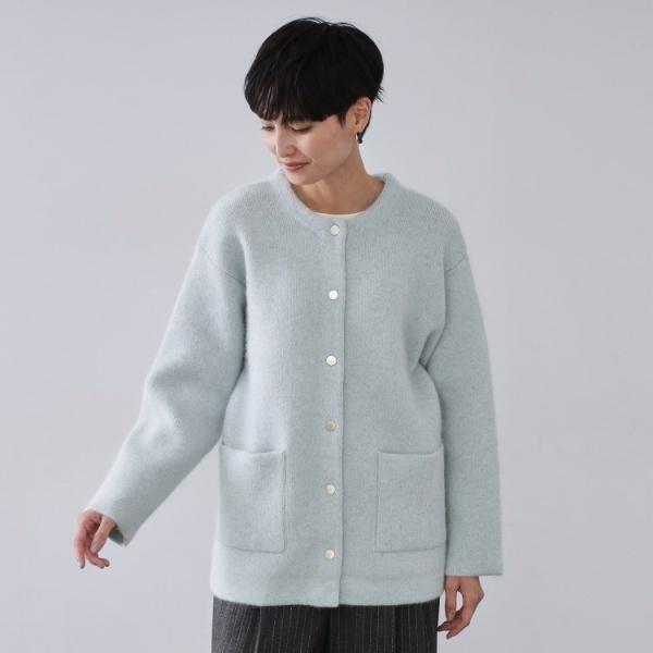 ☆新品　スピック&amp;スパン　ノーブル　ウールアンゴラグロップドカーディガン　F GB0325/KNT07 : Rockgarb Cardigan / ロックガーブカーディガン