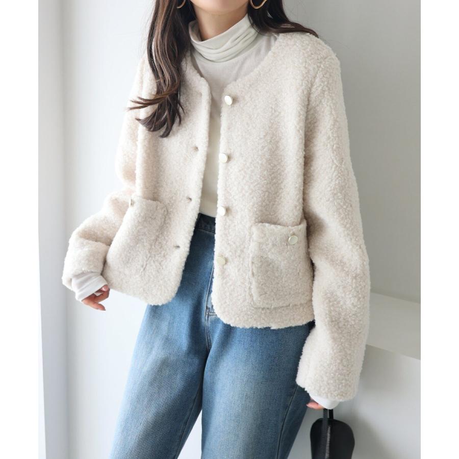 andme ラメ ボア 金ボタン ノーカラー ジャケット : マルイ(丸井