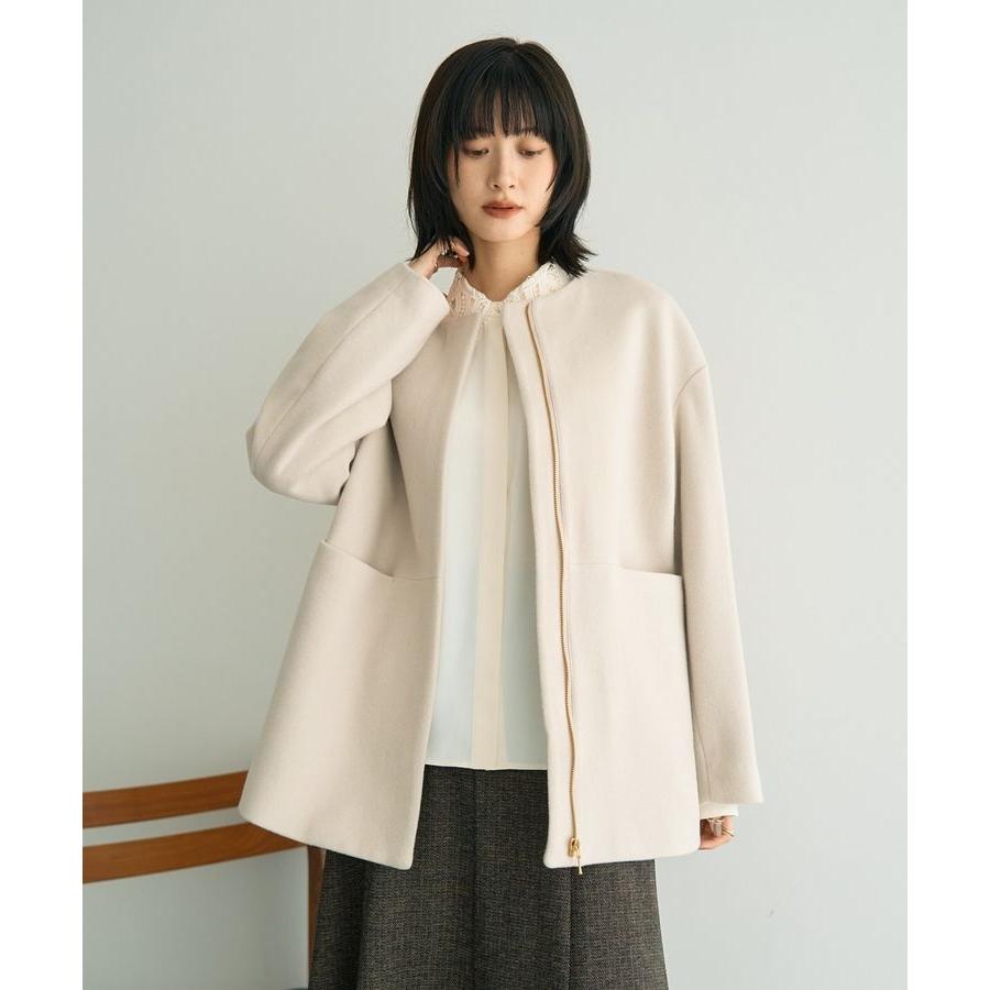 ❣️未使用　❣️極美品　IENA ノーカラーコート　ミドル丈　ウール　日本製 YECCA VECCA（イェッカヴェッカ） 【国産ウール使用】ノーカラーミドル