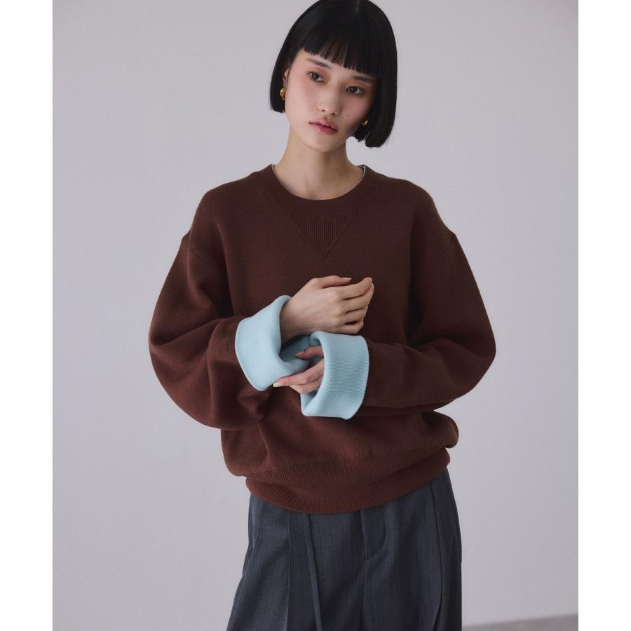 ADAM ET ROPE'（アダムエロペ） バイカラーリバーシブルニットプル