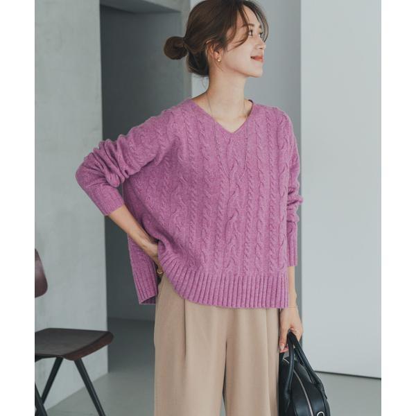 DOORS ハミルトンウールアラン柄ニット アーバンリサーチドアーズ ピンク URBAN RESEARCH DOORS（アーバンリサーチドアーズ） ハミルトンウール