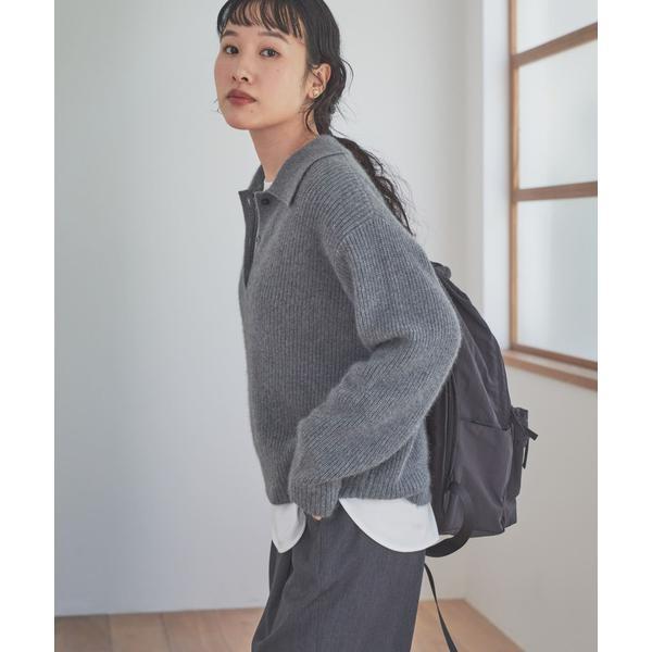 FOX混衿付き畦ニット アーバンリサーチ ドアーズ URBAN RESEARCH DOORS（アーバンリサーチドアーズ） FOX混衿付き畦