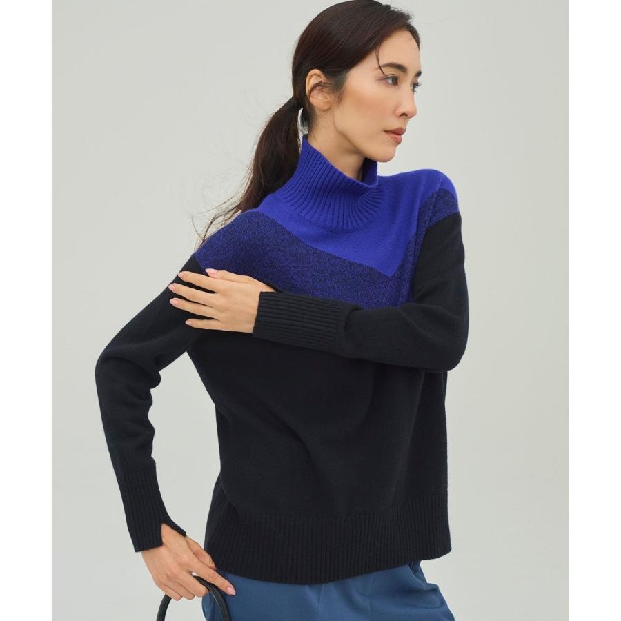 ICB（アイシービー） ソフトカシミヤミックス インターシャ ハイネック