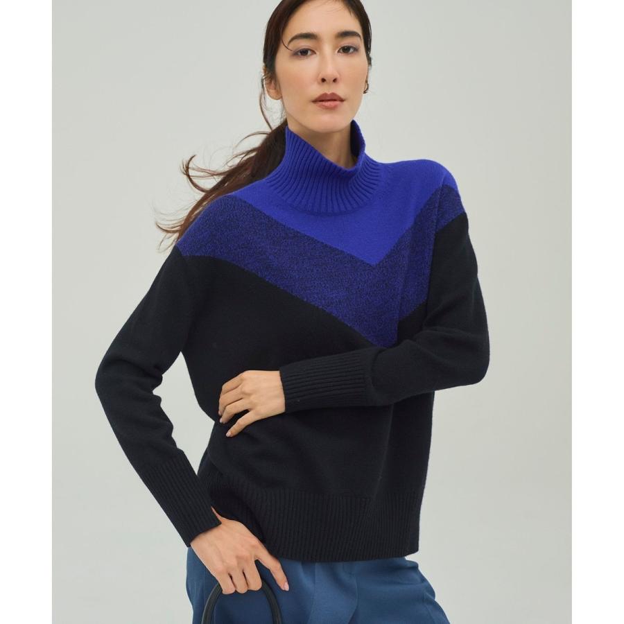 美品✨22AW 現行品 シビラ サークルインターシャアートデザインニット M ICB（アイシービー） ソフトカシミヤミックス インターシャ ハイネック