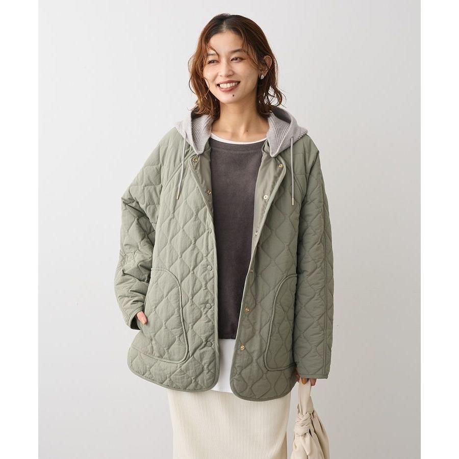 Green Parks（グリーンパークス） 2WAYニットフードキルティング