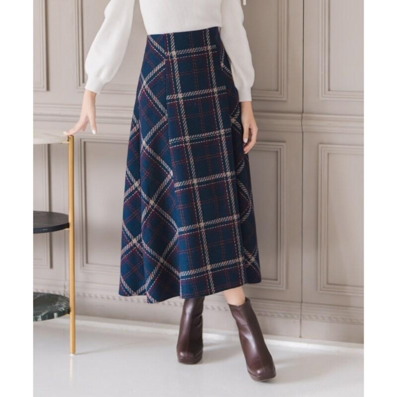 ミッシュマッシュ（MISCH MASCH）/存在感チェックで一気に華やか美シルエット。25秋冬新作 ロービングチェックAラインミディスカート MISCH MASCH（ミッシュマッシュ） 存在感チェックで一気に華やか美