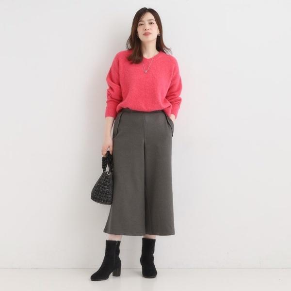 洗濯機可】美脚見え あったか圧縮ニット ガウチョパンツ : マルイ(丸井