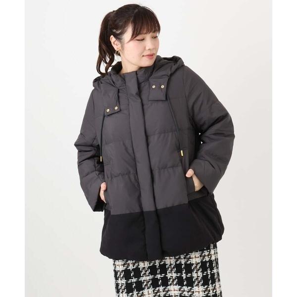 eur3（エウルキューブ） 【大きいサイズ】異素材ショートダウン