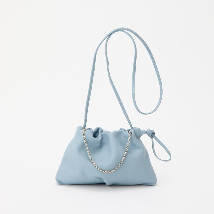 【未使用】russet レザー巾着4WAY ミニショルダーバッグ サックスブルー russet（ラシット） レザー巾着4WAYミニショルダーバッグ(CE-1637