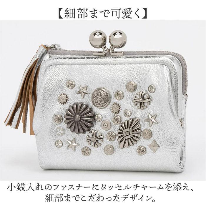 ペルケ perche マルチスタッズがま口二つ折りウォレット レディース 財布 ペルケ perche / マルチスタッズがま口二つ折りウォレット | ペルケ