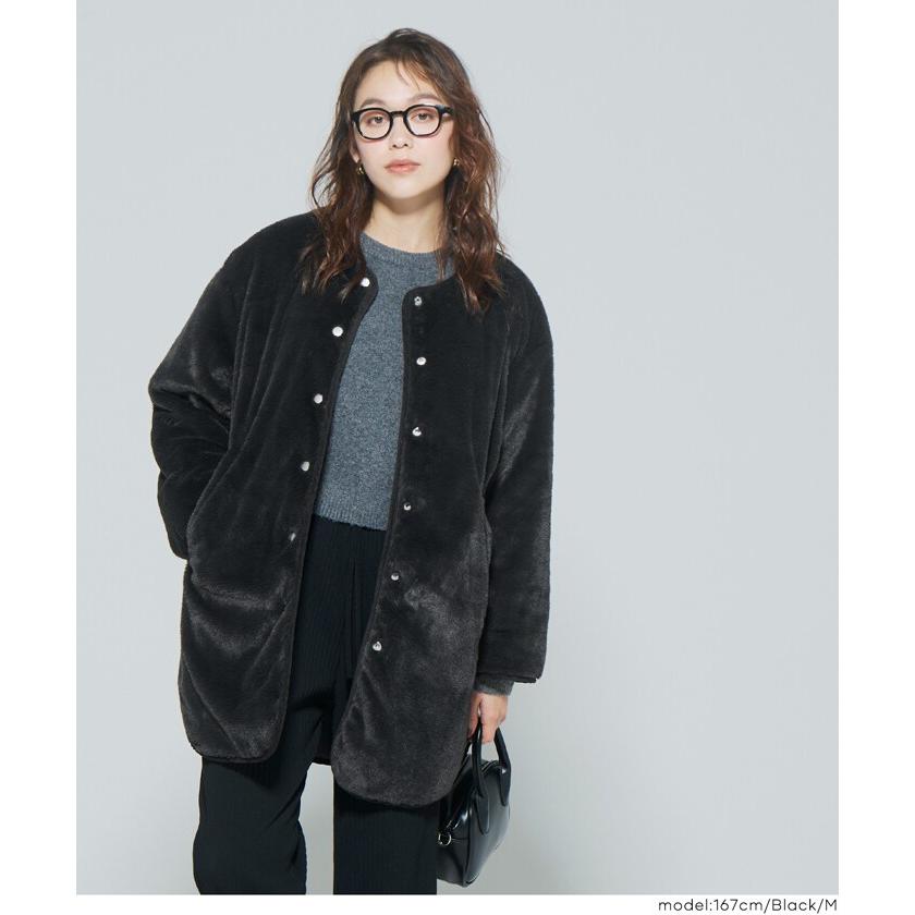 coca（コカ） ウォッシャブル リバーシブルファーキルティングミドル