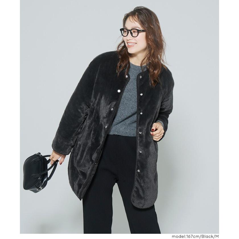 coca（コカ） ウォッシャブル リバーシブルファーキルティングミドル