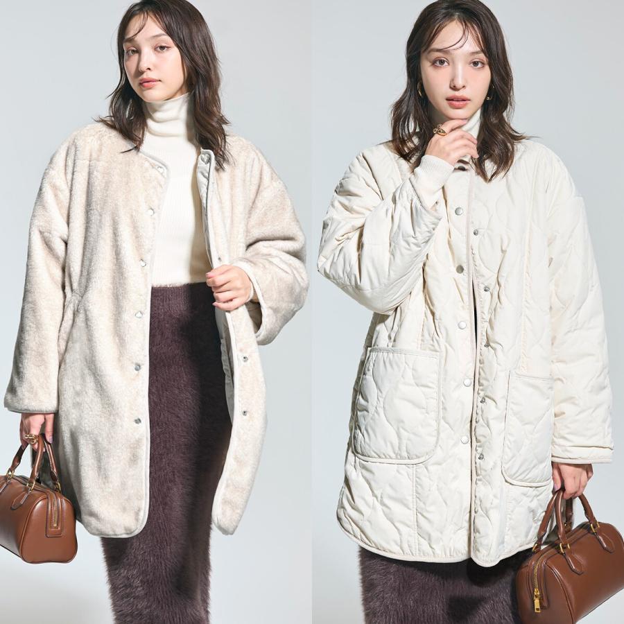 coca（コカ） ウォッシャブル リバーシブルファーキルティングミドル