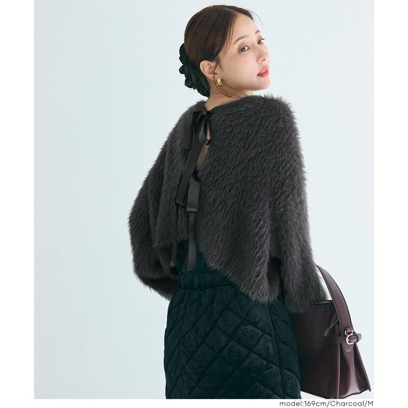 coca（コカ） シャギーリボン2wayニットカーディガン 全2色 : マルイ