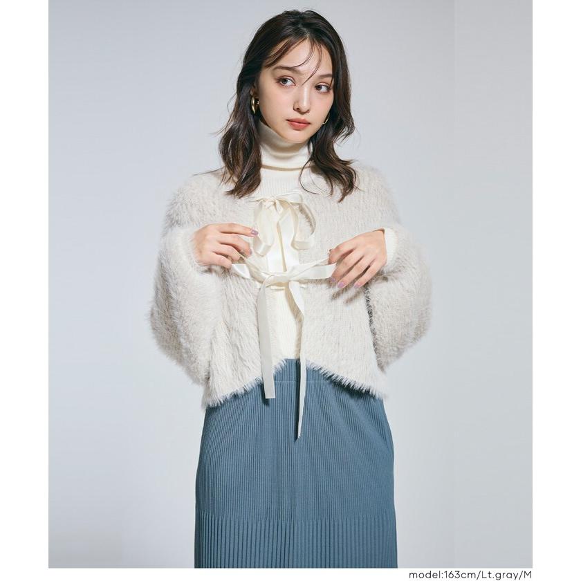 coca（コカ） シャギーリボン2wayニットカーディガン 全2色 : マルイ